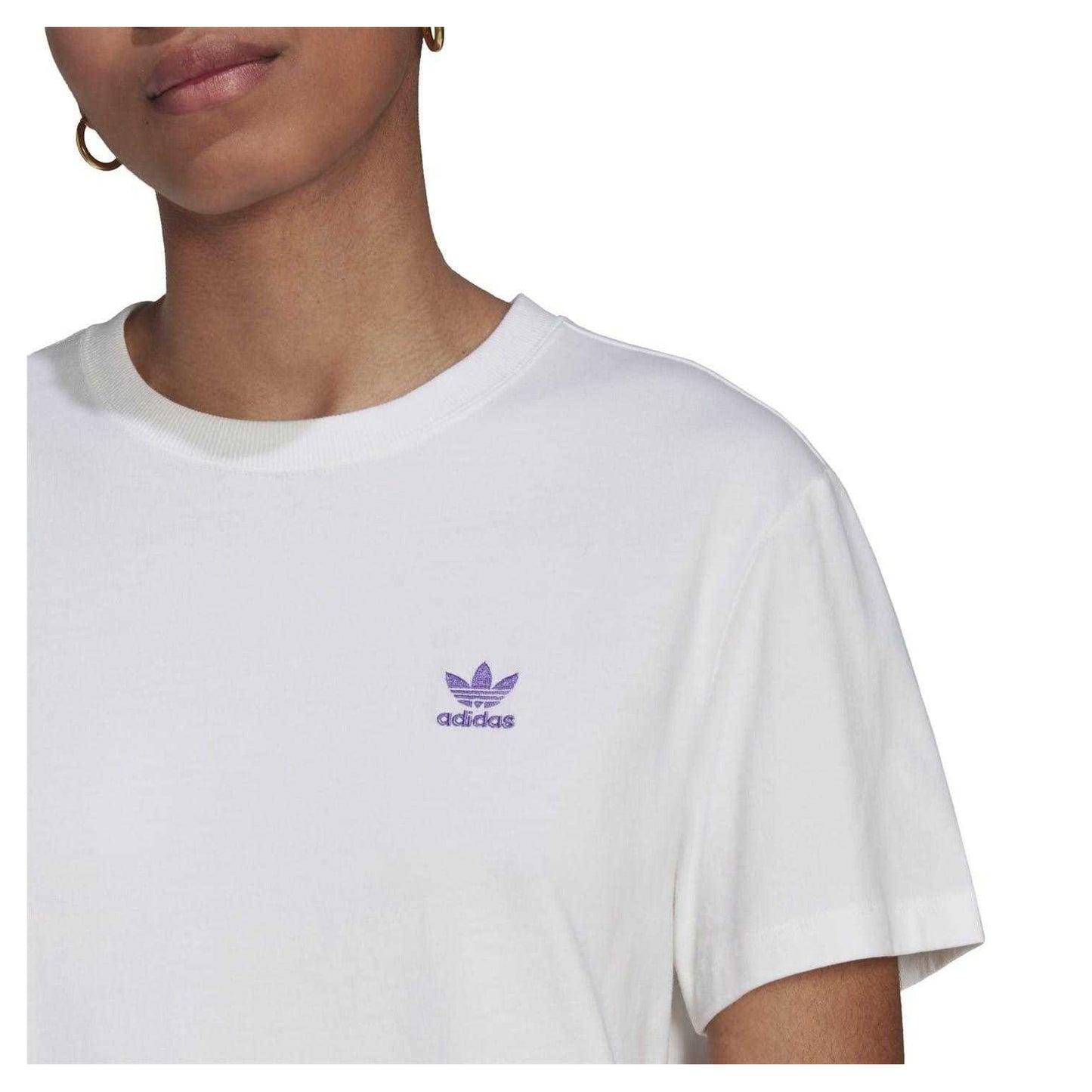 White - Side - Adidas Womens-Ladies Originals T-Shirt Dress