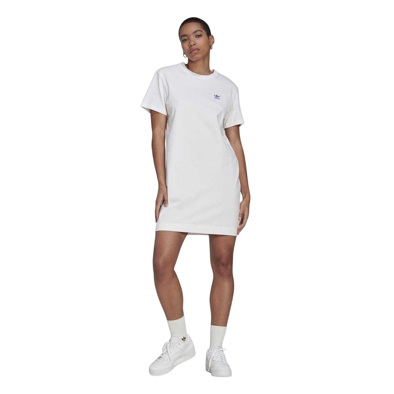 White - Lifestyle - Adidas Womens-Ladies Originals T-Shirt Dress