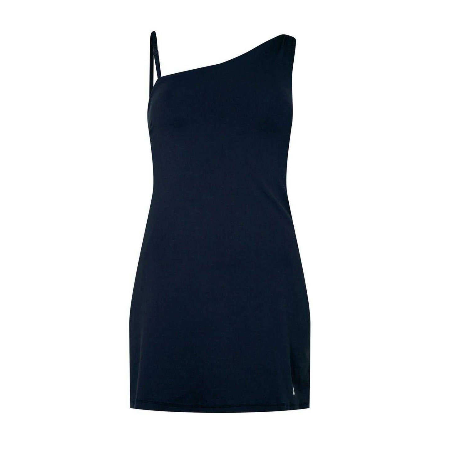 Navy - Front - Sweaty Betty Womens-Ladies Asymmetric One Shoulder Mini Dress