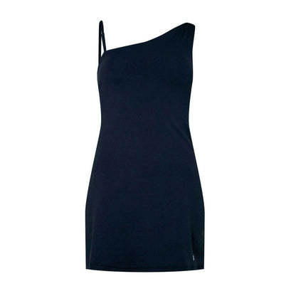 Navy - Front - Sweaty Betty Womens-Ladies Asymmetric One Shoulder Mini Dress