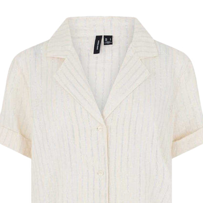 Birch - Side - Vero Moda Womens-Ladies Striped Relaxed Fit Shirt
