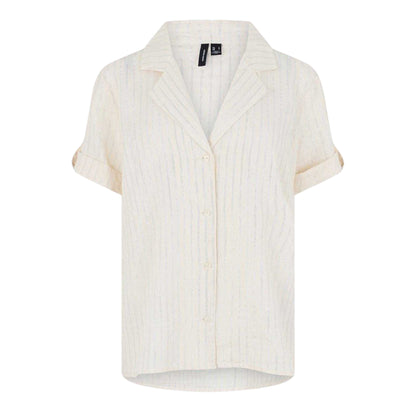 Birch - Front - Vero Moda Womens-Ladies Striped Relaxed Fit Shirt