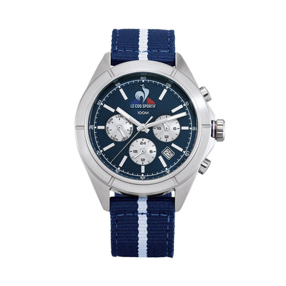 Navy-Grey - Front - Le Coq Sportif Mens Essential Chronograph Watch