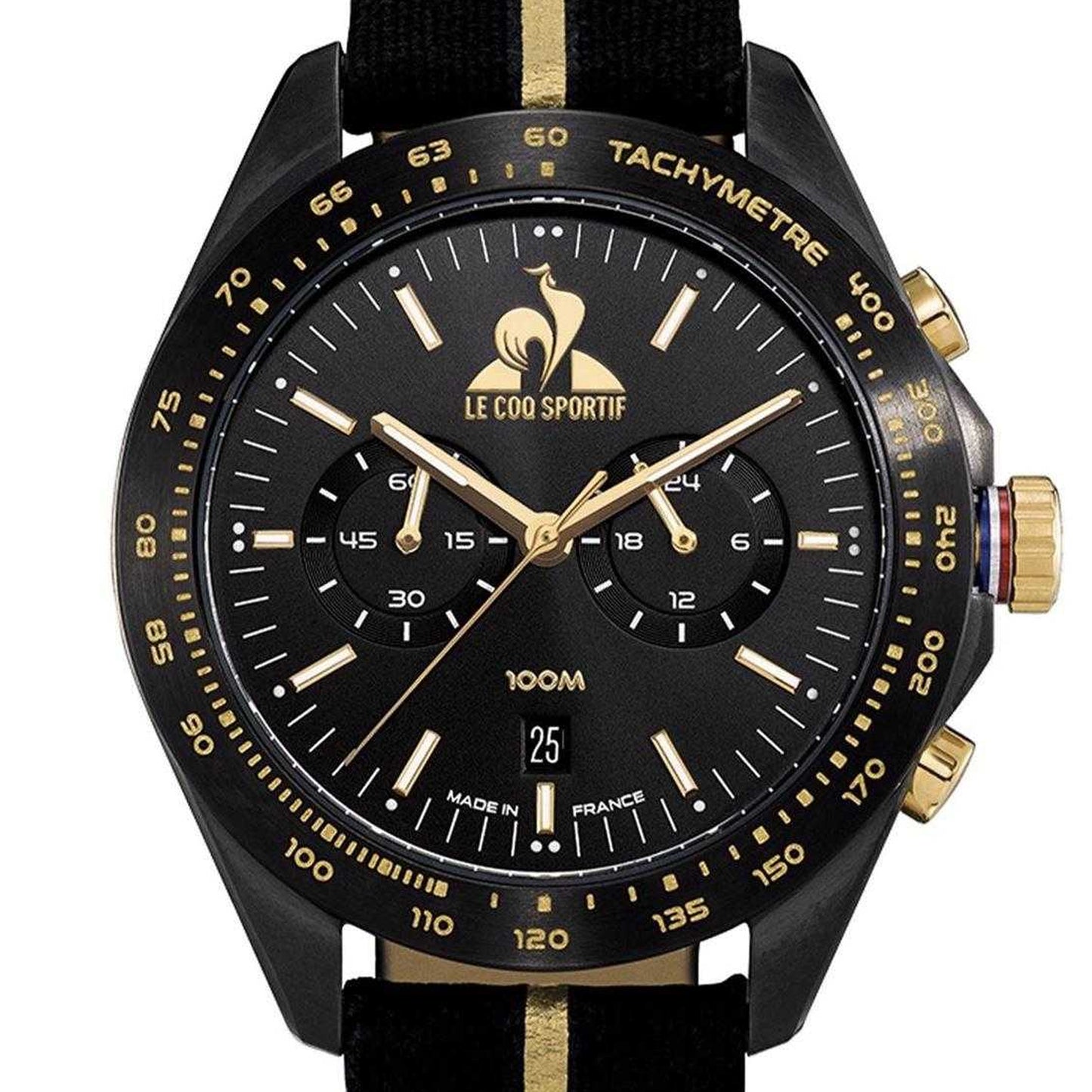 Black-Gold - Back - Le Coq Sportif Mens Coq D'Or Chronograph Watch