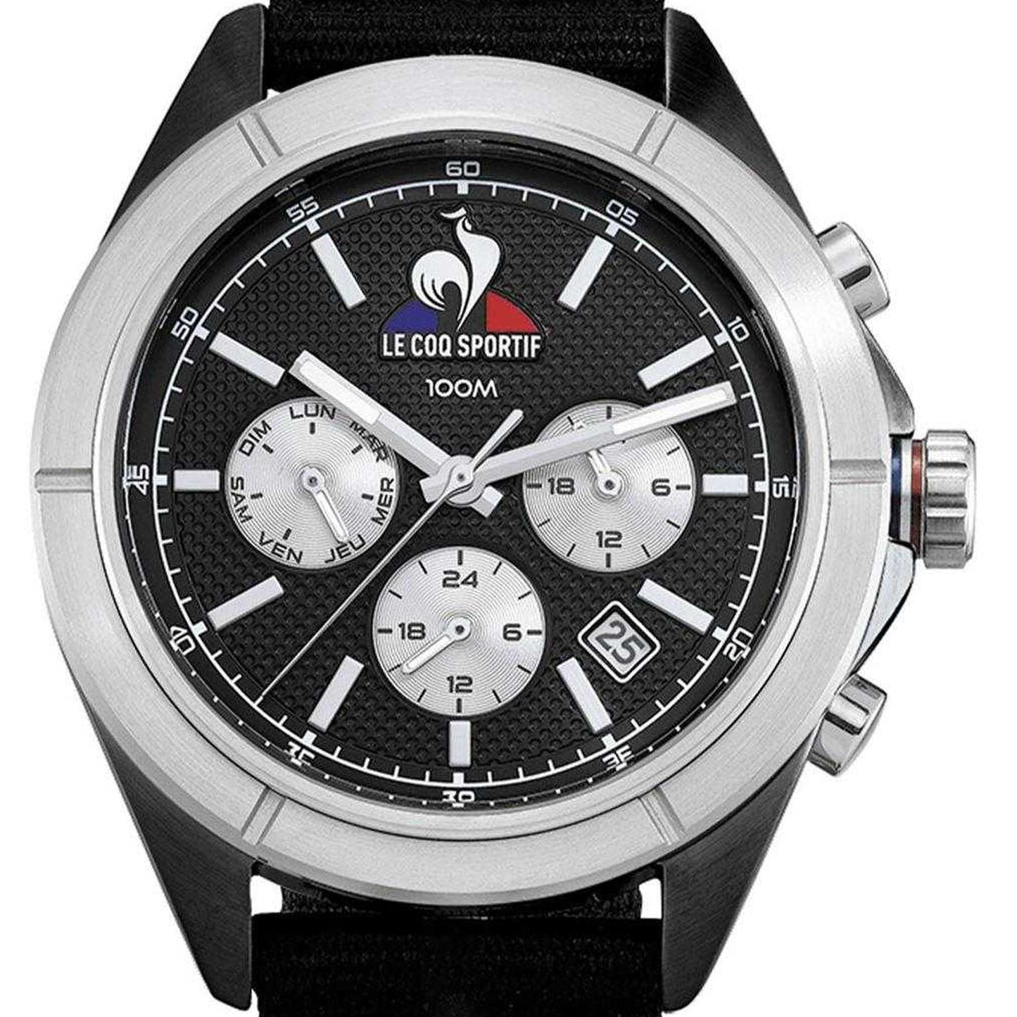Black - Back - Le Coq Sportif Mens Nylon Chronograph Watch
