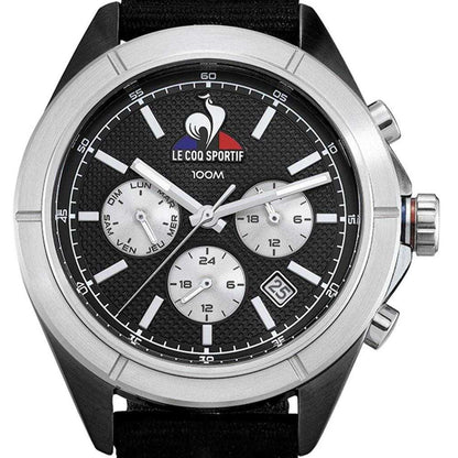 Black - Back - Le Coq Sportif Mens Nylon Chronograph Watch