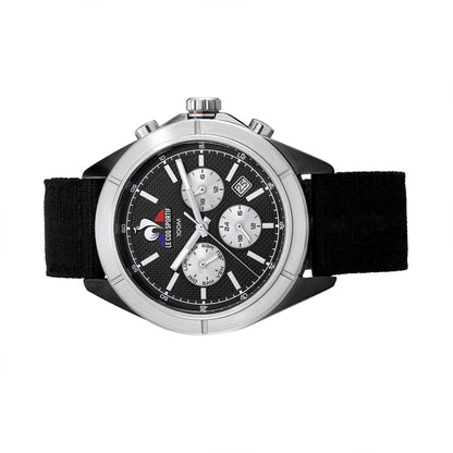 Black - Side - Le Coq Sportif Mens Nylon Chronograph Watch