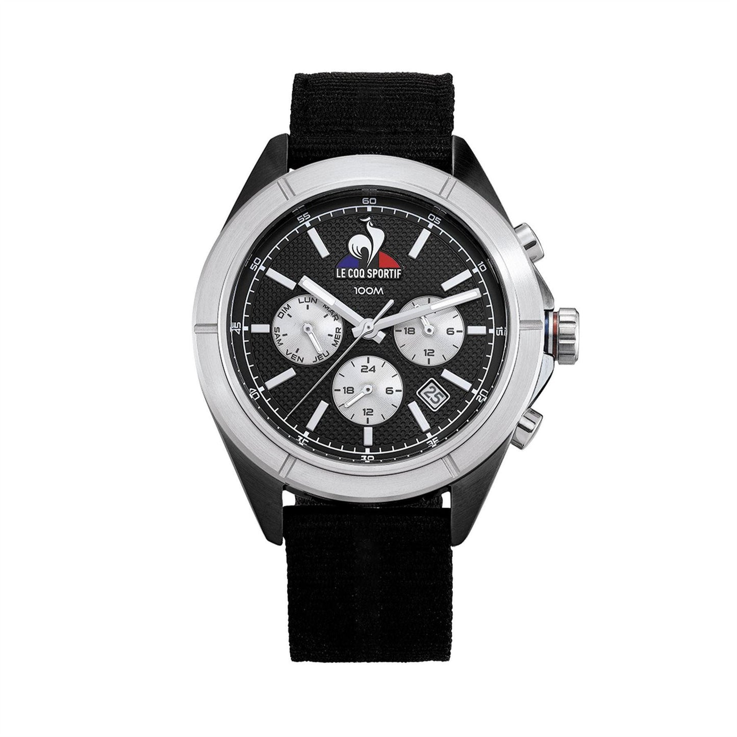 Black - Front - Le Coq Sportif Mens Nylon Chronograph Watch