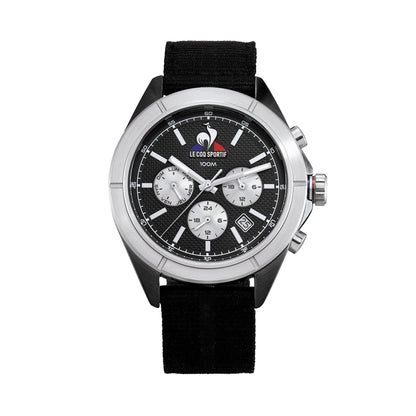 Black - Front - Le Coq Sportif Mens Nylon Chronograph Watch