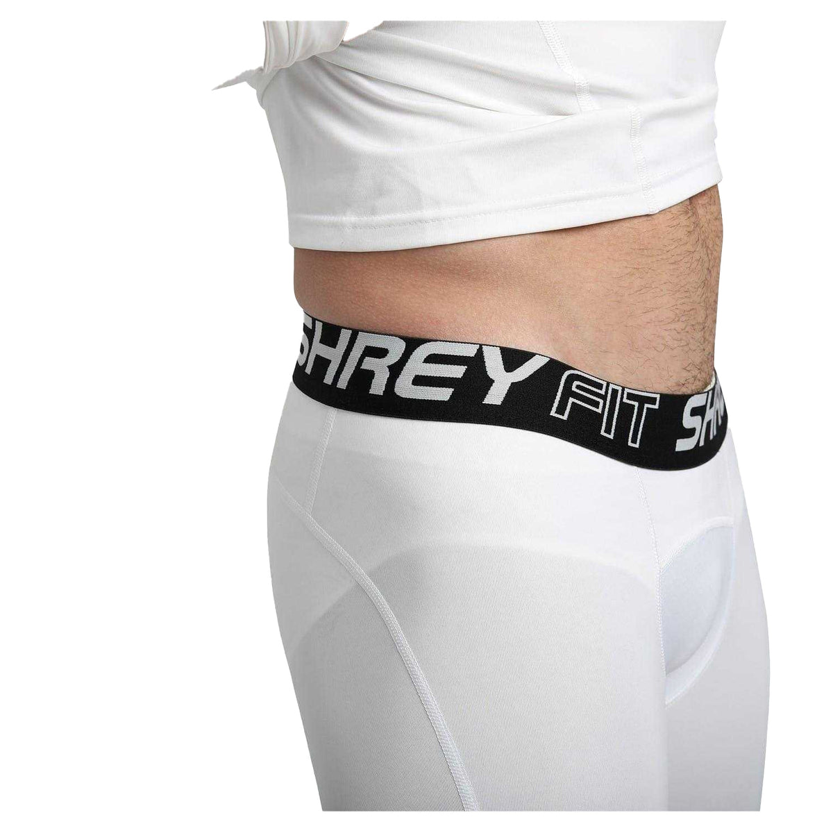 White - Side - Shrey Mens Intense Base Layer Shorts