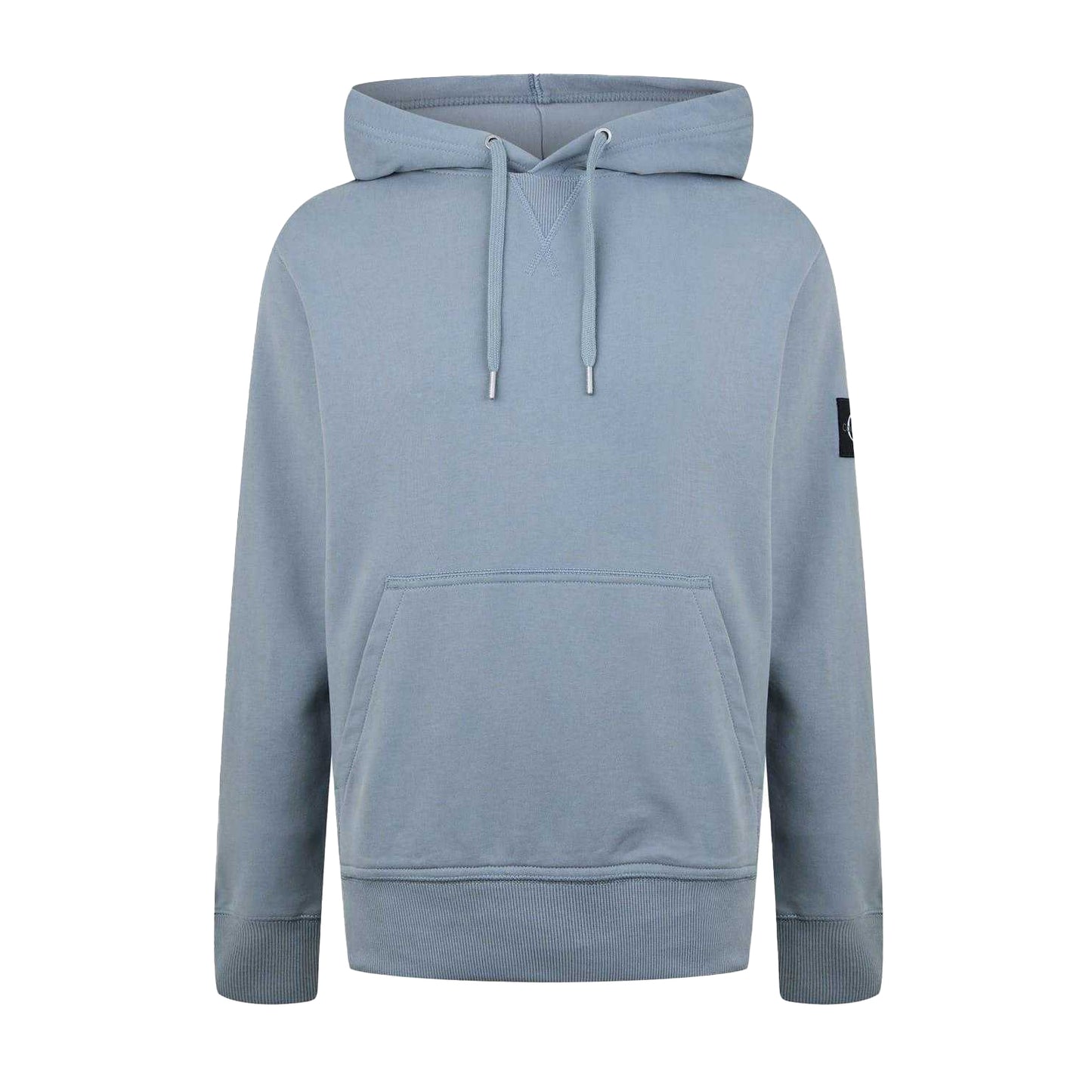 Overcast Grey - Front - Calvin Klein Mens Monogram Badge Hoodie