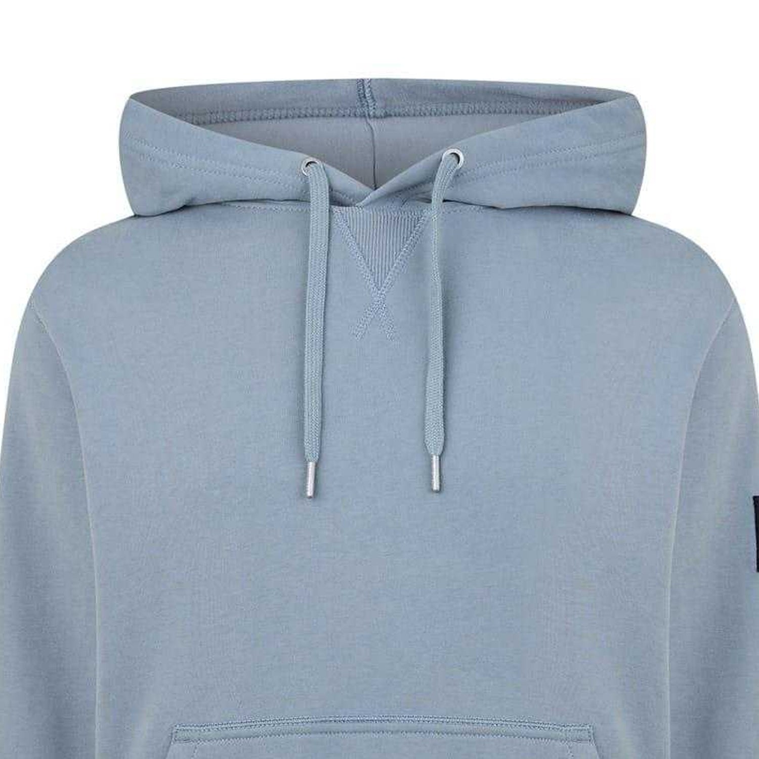 Overcast Grey - Side - Calvin Klein Mens Monogram Badge Hoodie