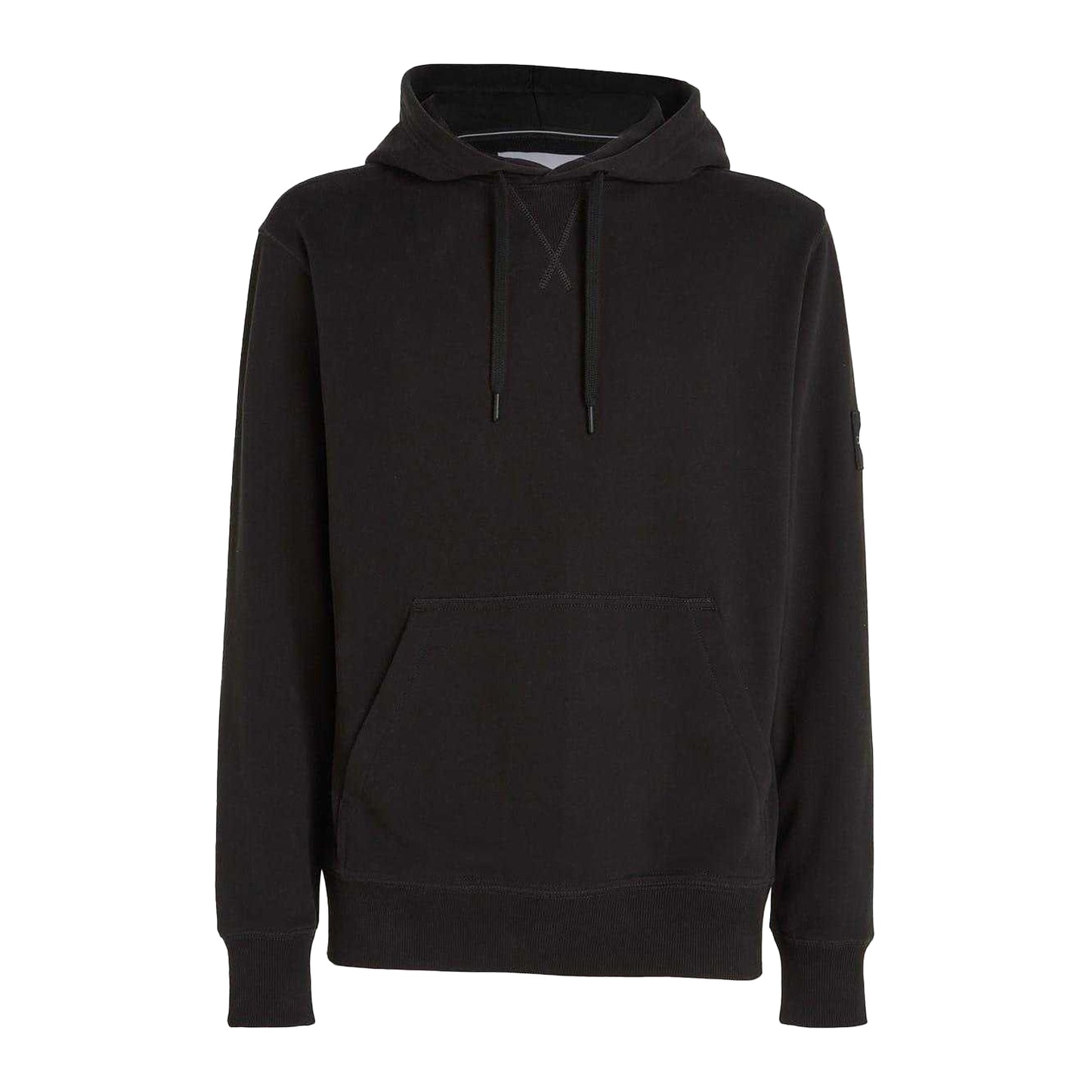 Black - Front - Calvin Klein Mens Monogram Badge Hoodie