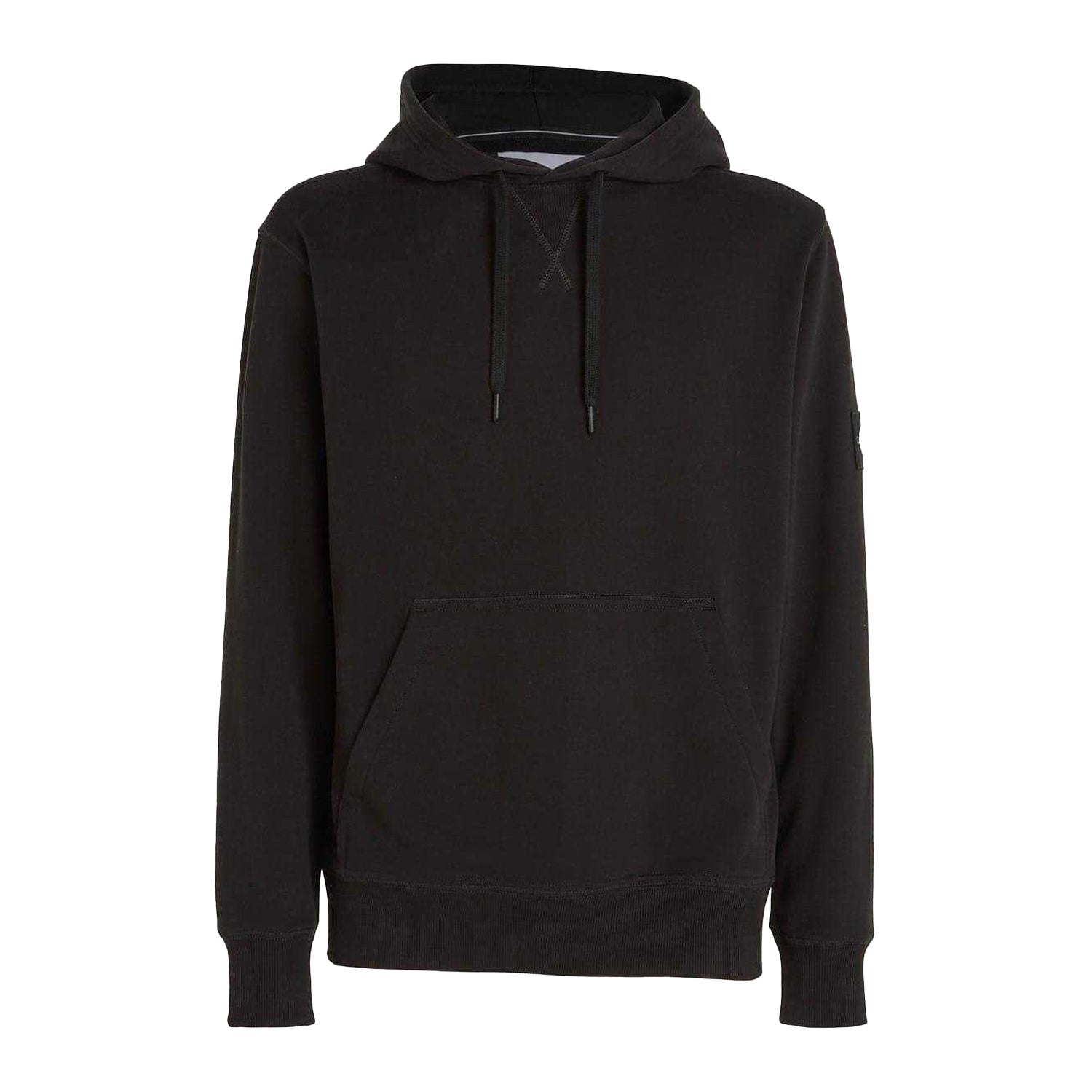 Black - Front - Calvin Klein Mens Monogram Badge Hoodie