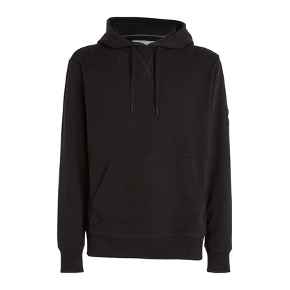 Black - Front - Calvin Klein Mens Monogram Badge Hoodie
