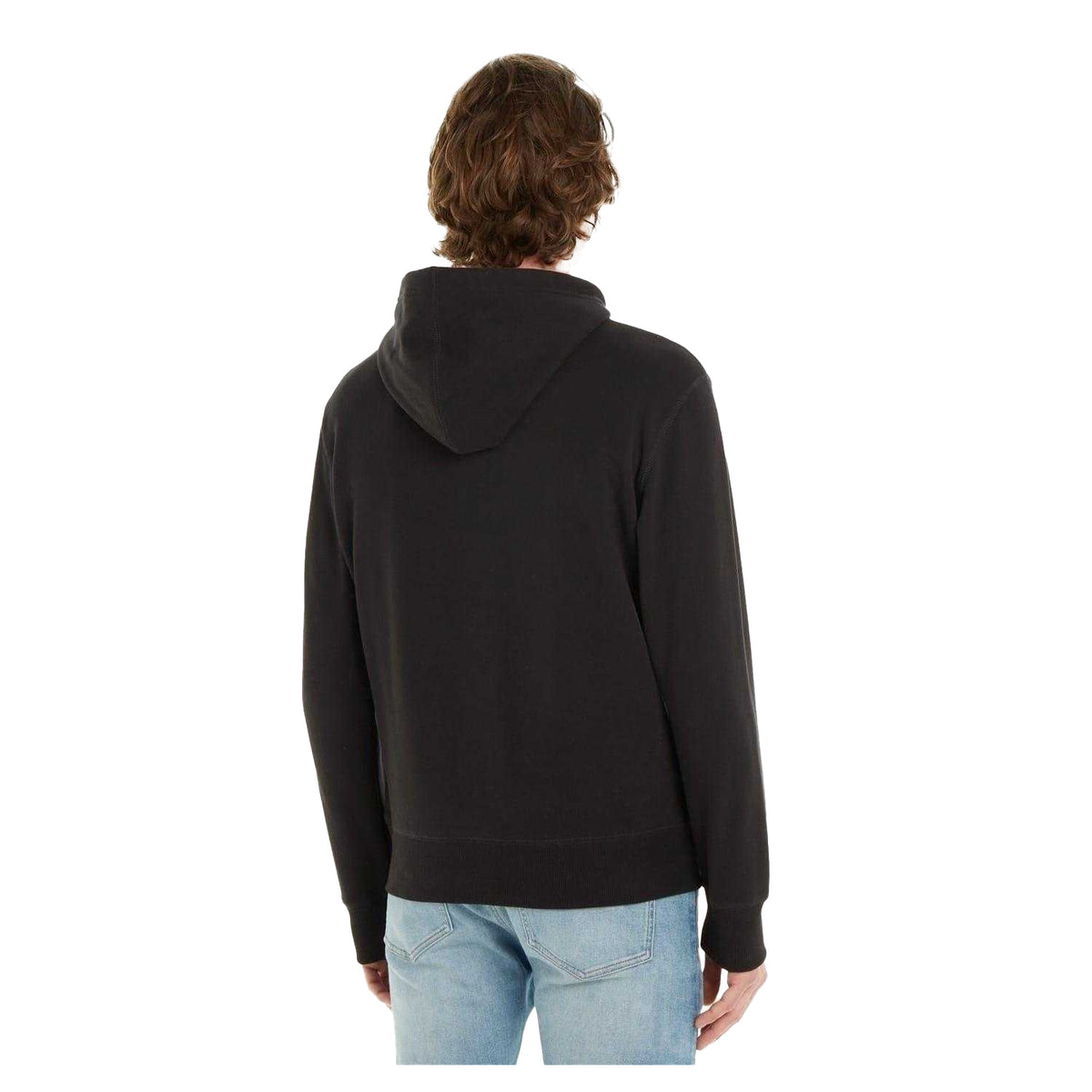 Black - Back - Calvin Klein Mens Monogram Badge Hoodie
