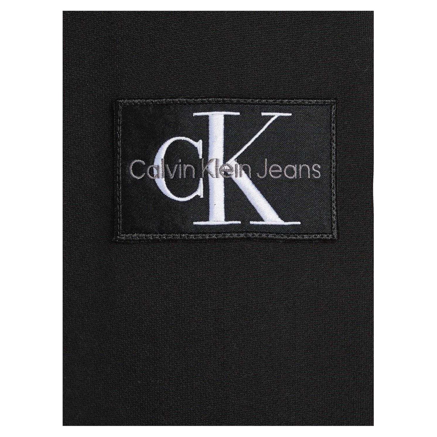 Black - Side - Calvin Klein Mens Monogram Badge Hoodie