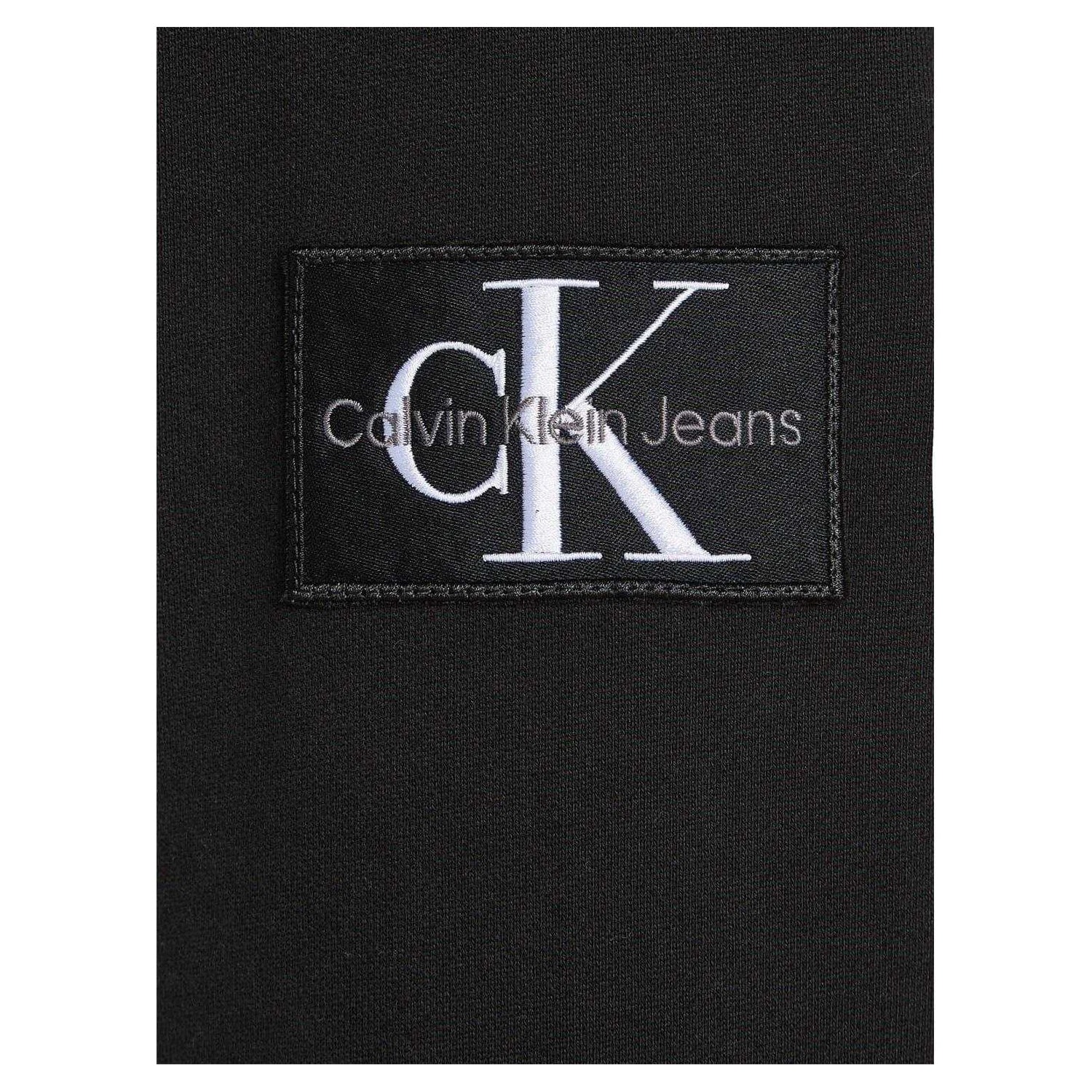 Black - Side - Calvin Klein Mens Monogram Badge Hoodie