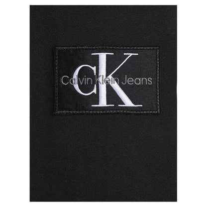 Black - Side - Calvin Klein Mens Monogram Badge Hoodie