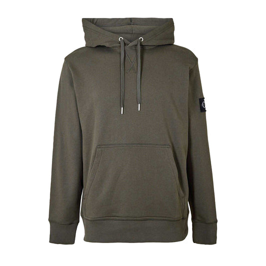 Beluga - Front - Calvin Klein Mens Monogram Badge Hoodie