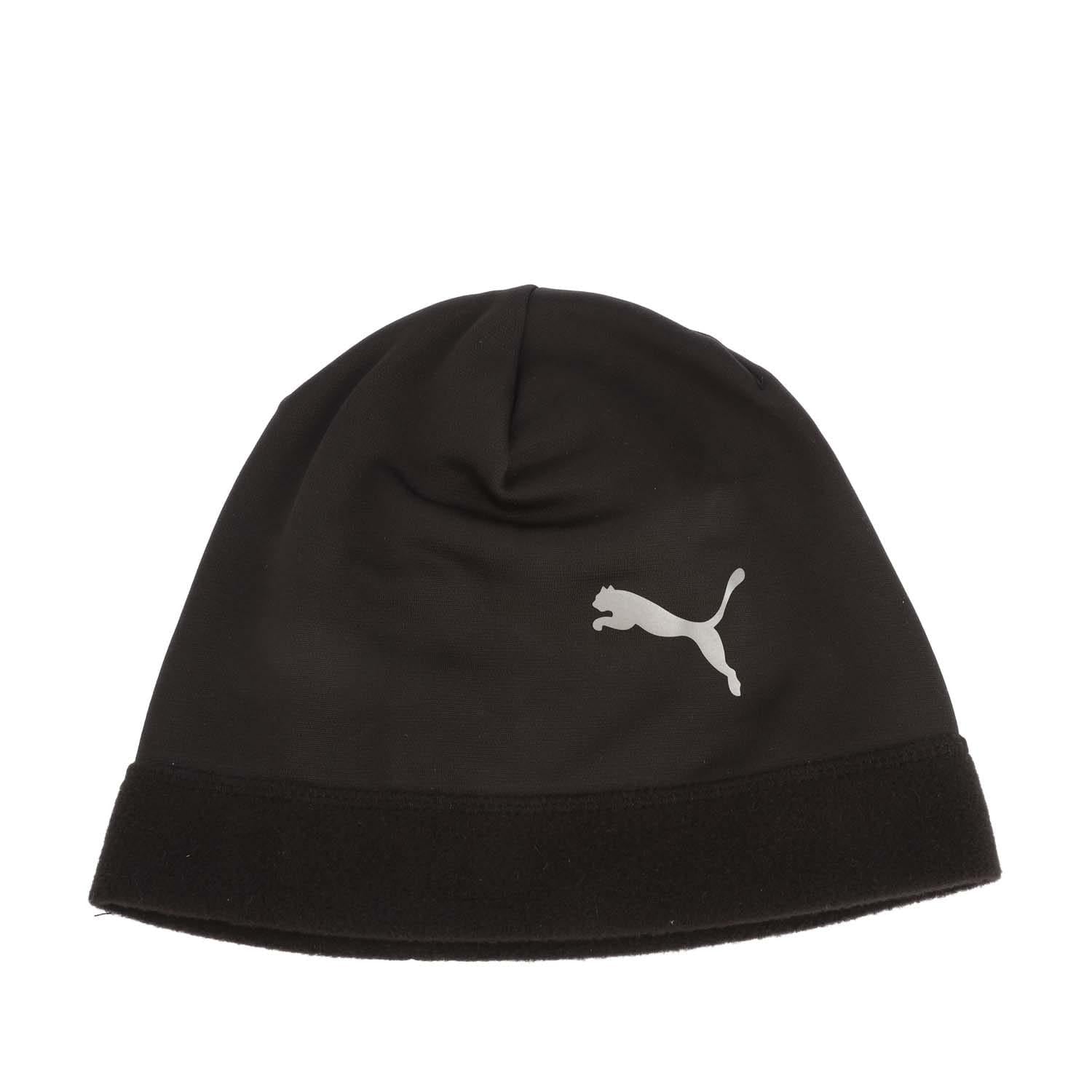 Black - Front - Puma Logo Running Beanie
