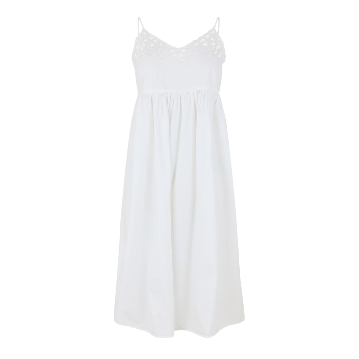 Snow White - Front - Vero Moda Womens-Ladies Broderie Spaghetti Strap Midi Dress