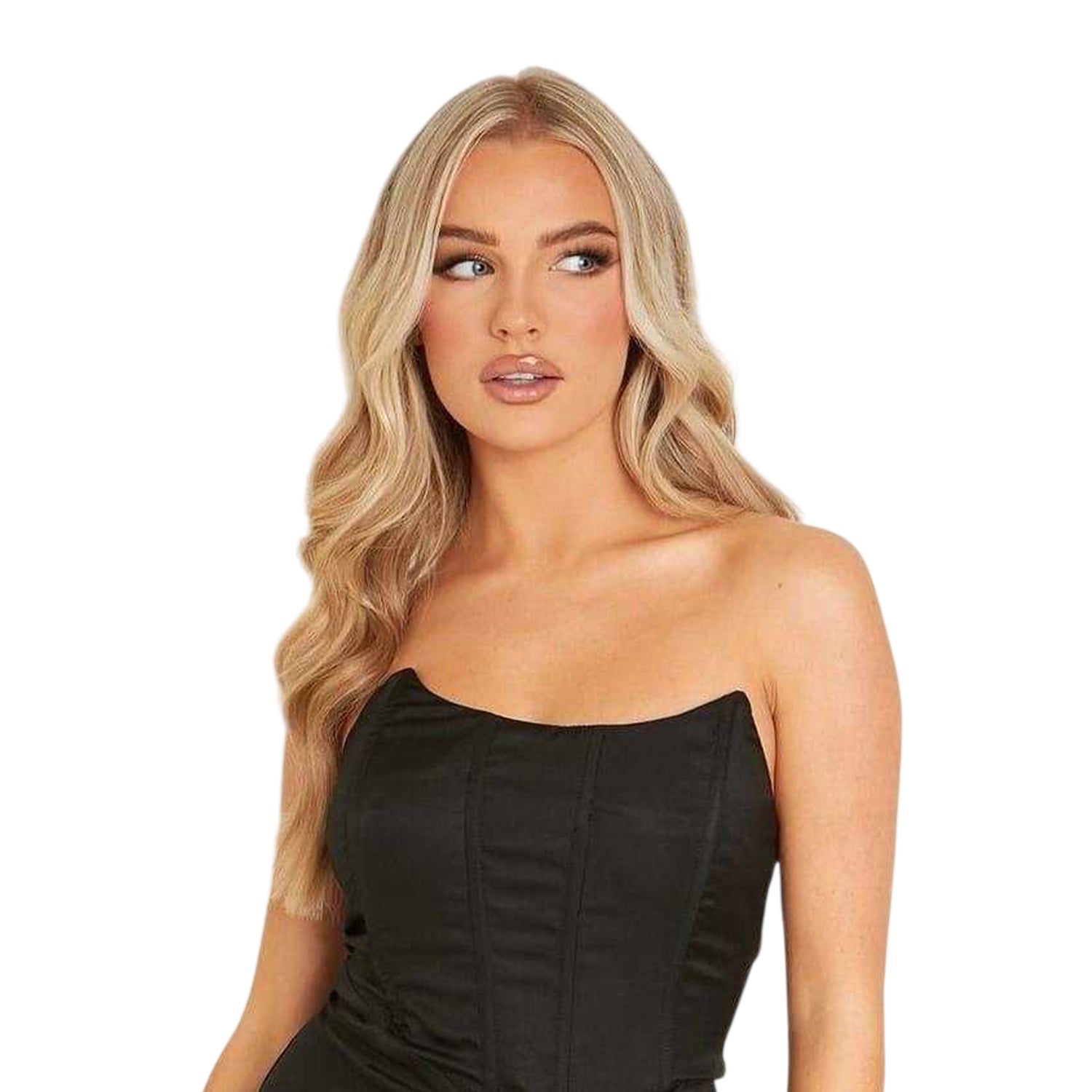 Black - Back - Missy Empire Womens-Ladies Corset Detail Corset Mini Dress