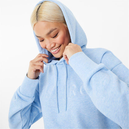 Blue - Side - USA Pro Womens-Ladies Classic Logo Hoodie