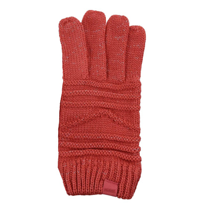 Mineral Red - Back - Regatta Womens-Ladies Multimix IV Cable Knit Gloves