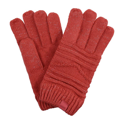 Mineral Red - Front - Regatta Womens-Ladies Multimix IV Cable Knit Gloves