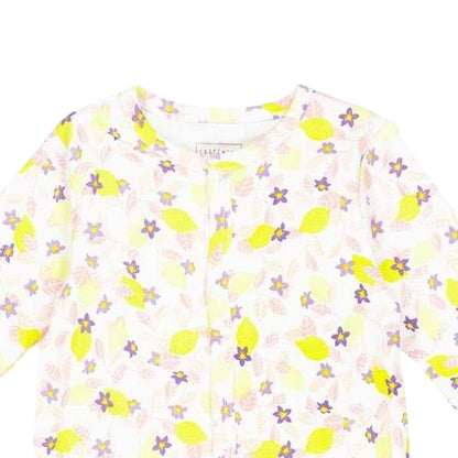 White-Yellow - Back - Carrement Beau Baby Floral Pattern Crew Neck Long Pyjama Set