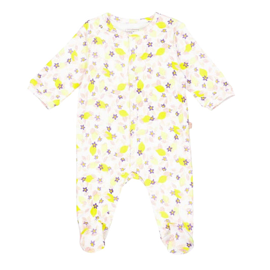 White-Yellow - Front - Carrement Beau Baby Floral Pattern Crew Neck Long Pyjama Set