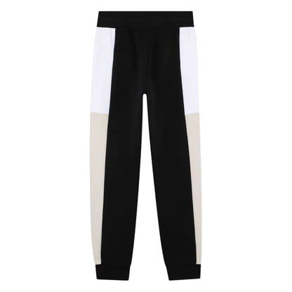 Black - Back - Boss Childrens-Kids Colour Block Jogging Bottoms