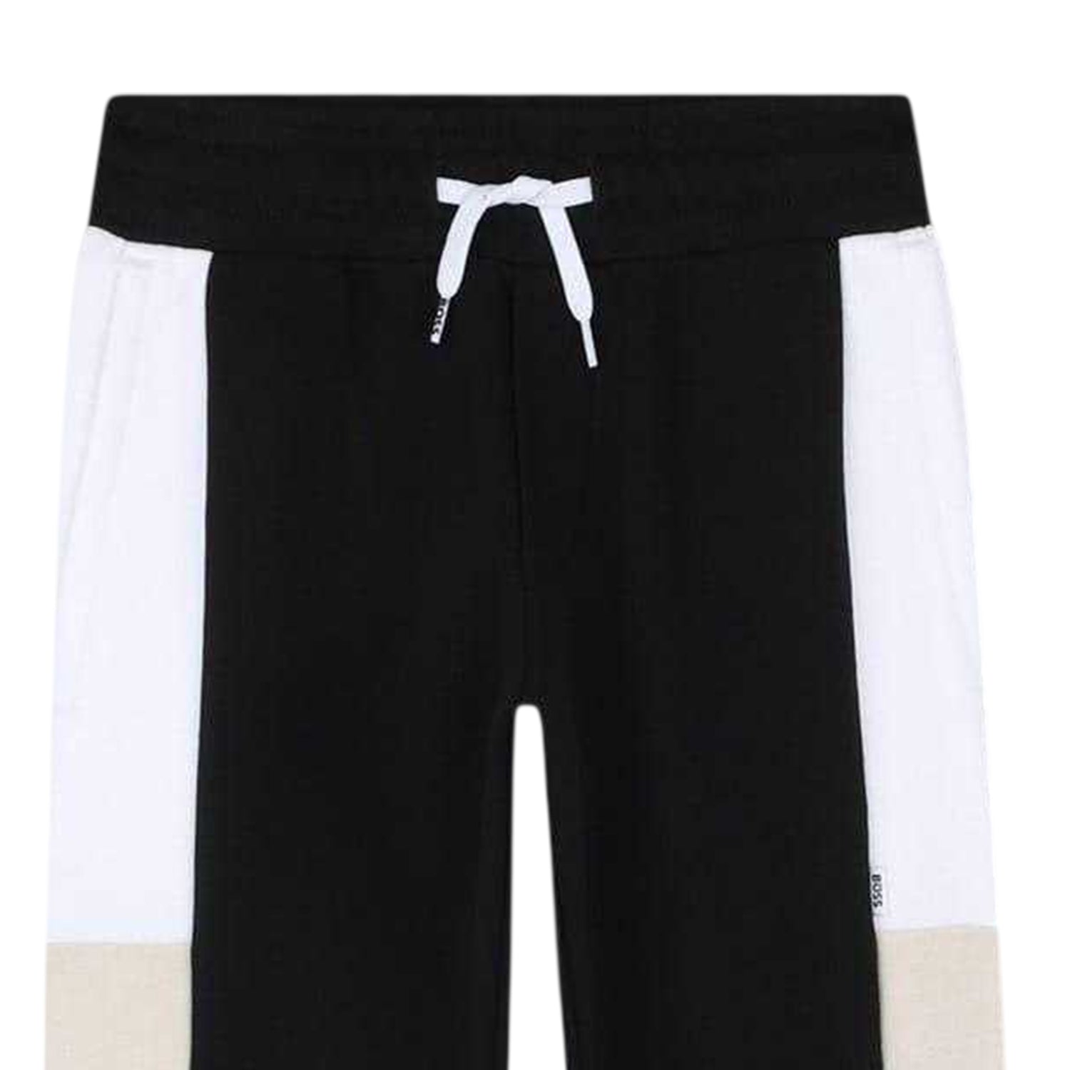 Black - Side - Boss Childrens-Kids Colour Block Jogging Bottoms