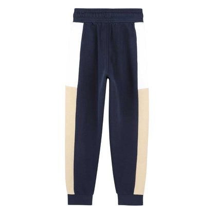 Navy - Back - Boss Childrens-Kids Colour Block Jogging Bottoms