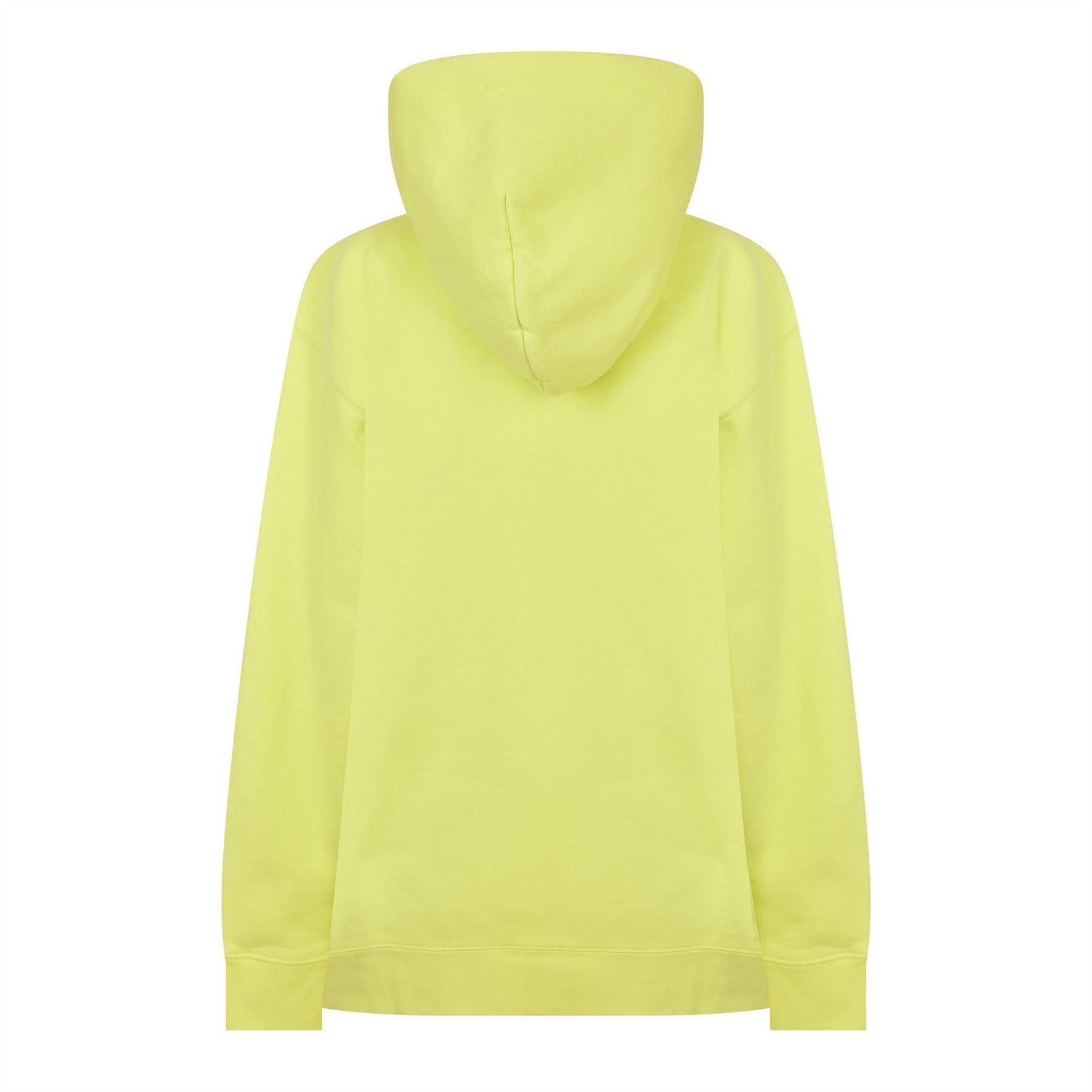 Lime - Back - Dickies Mens Hooded Relaxed Fit Drawstring Hoodie