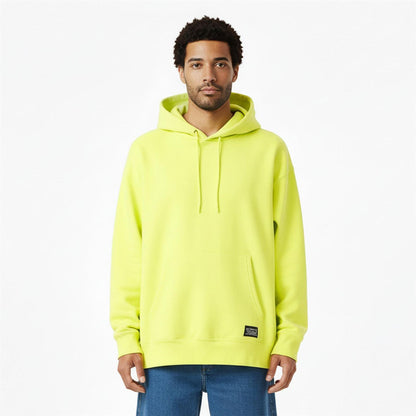Lime - Side - Dickies Mens Hooded Relaxed Fit Drawstring Hoodie