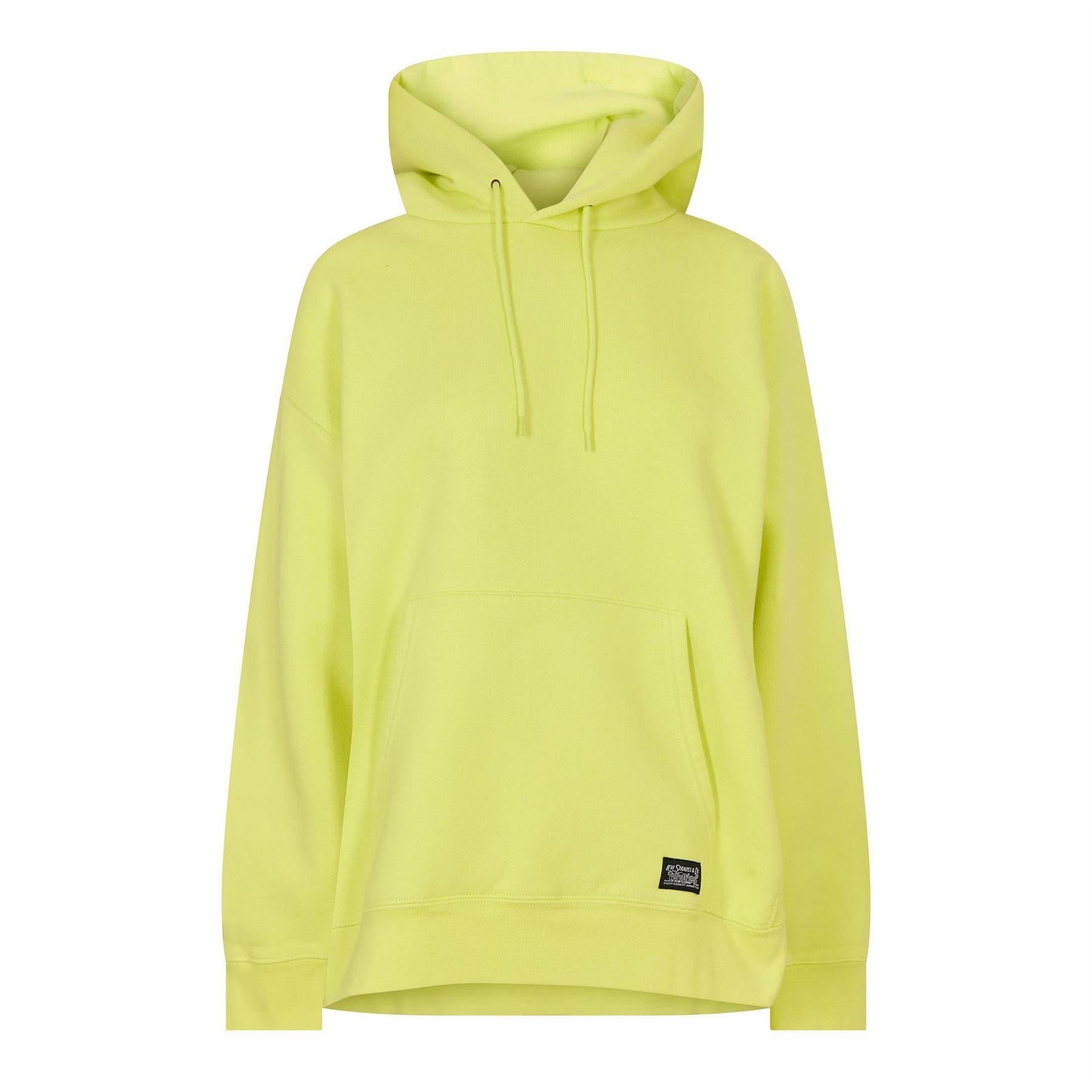 Lime - Front - Dickies Mens Hooded Relaxed Fit Drawstring Hoodie