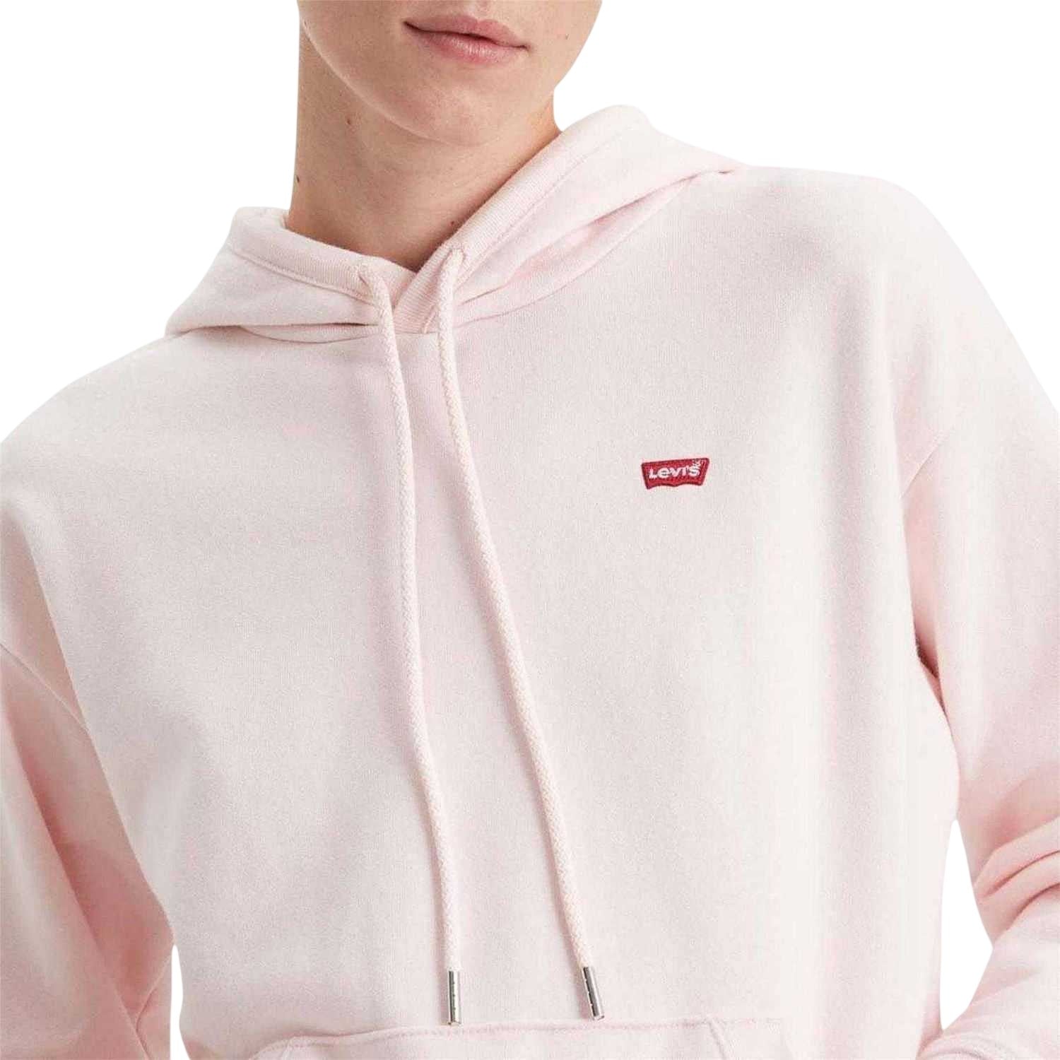 Pink - Side - Levis Womens-Ladies Relaxed Fit Hoodie