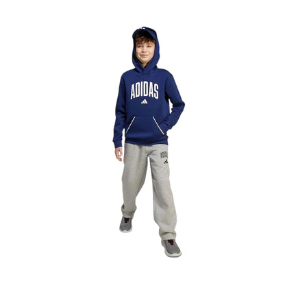 Grey-Black - Side - Adidas Childrens-Kids Collegiate Straight Leg Jogging Bottoms