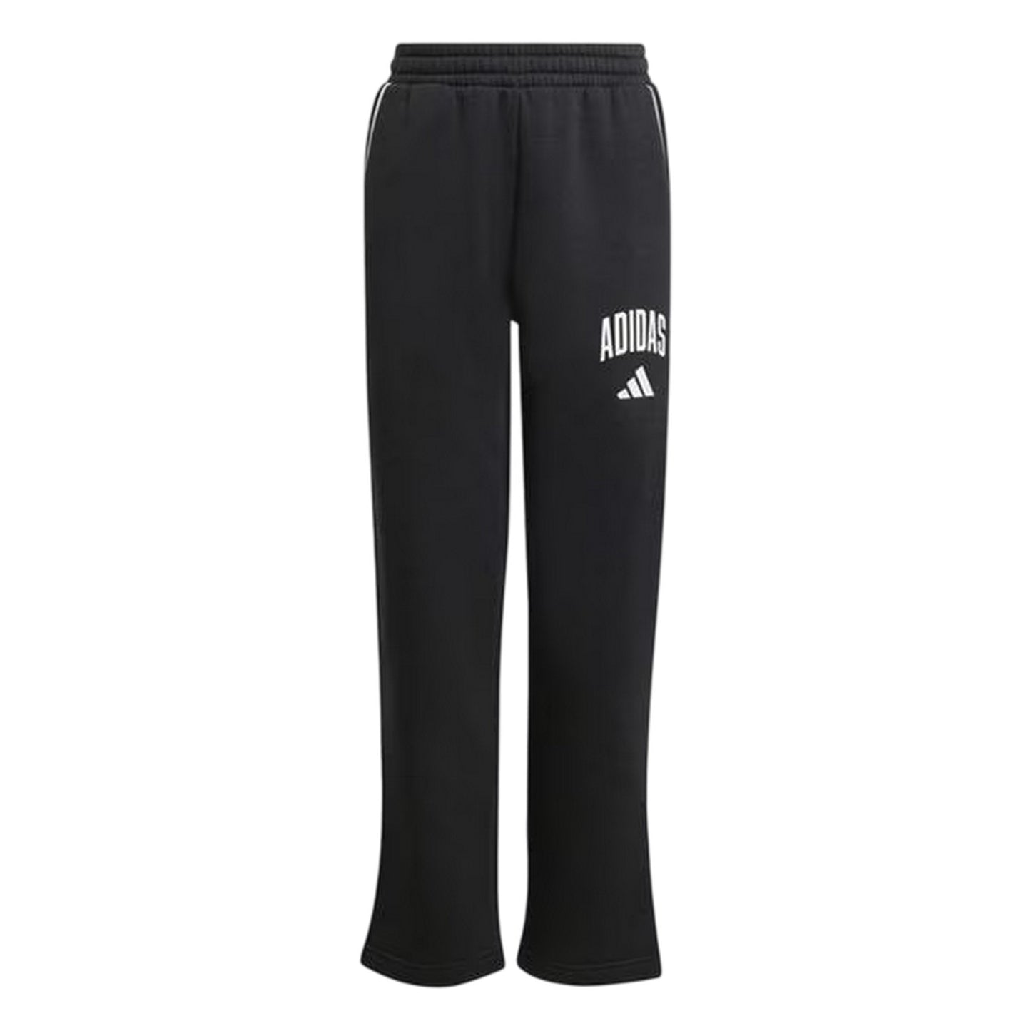 Black-White - Front - Adidas Childrens-Kids Collegiate Straight Leg Jogging Bottoms