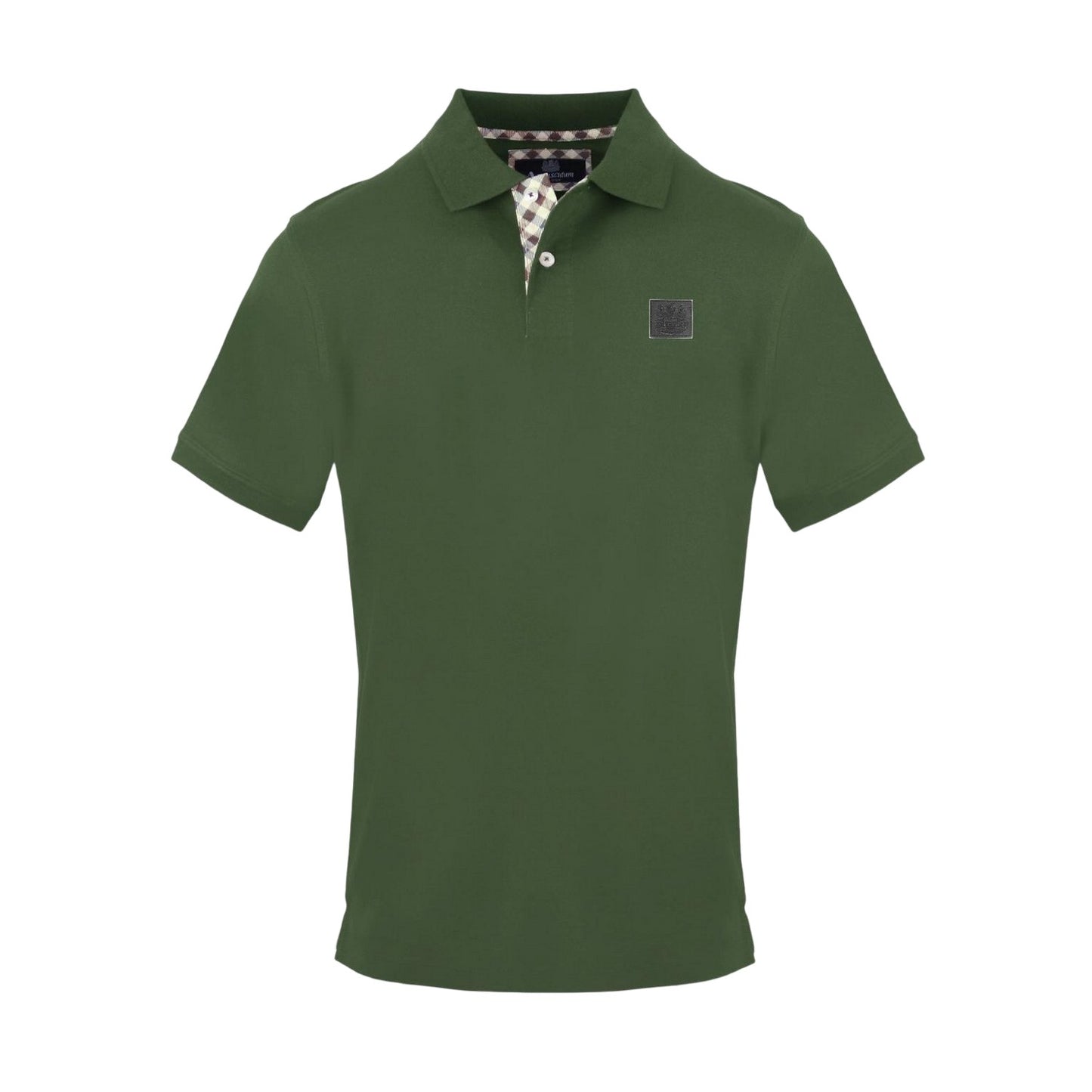 Military Green - Front - Aquascutum Mens Badge Polo Shirt