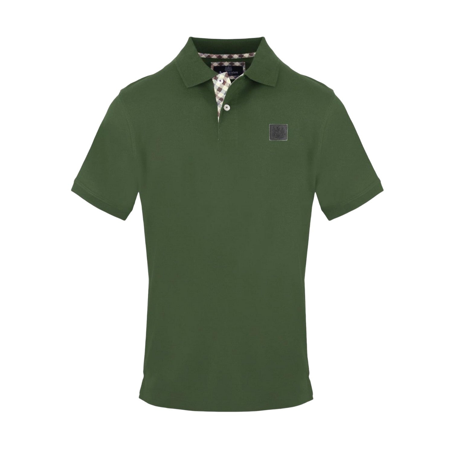 Military Green - Front - Aquascutum Mens Badge Polo Shirt