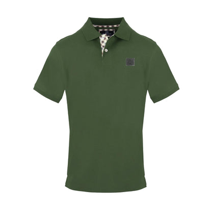 Military Green - Front - Aquascutum Mens Badge Polo Shirt