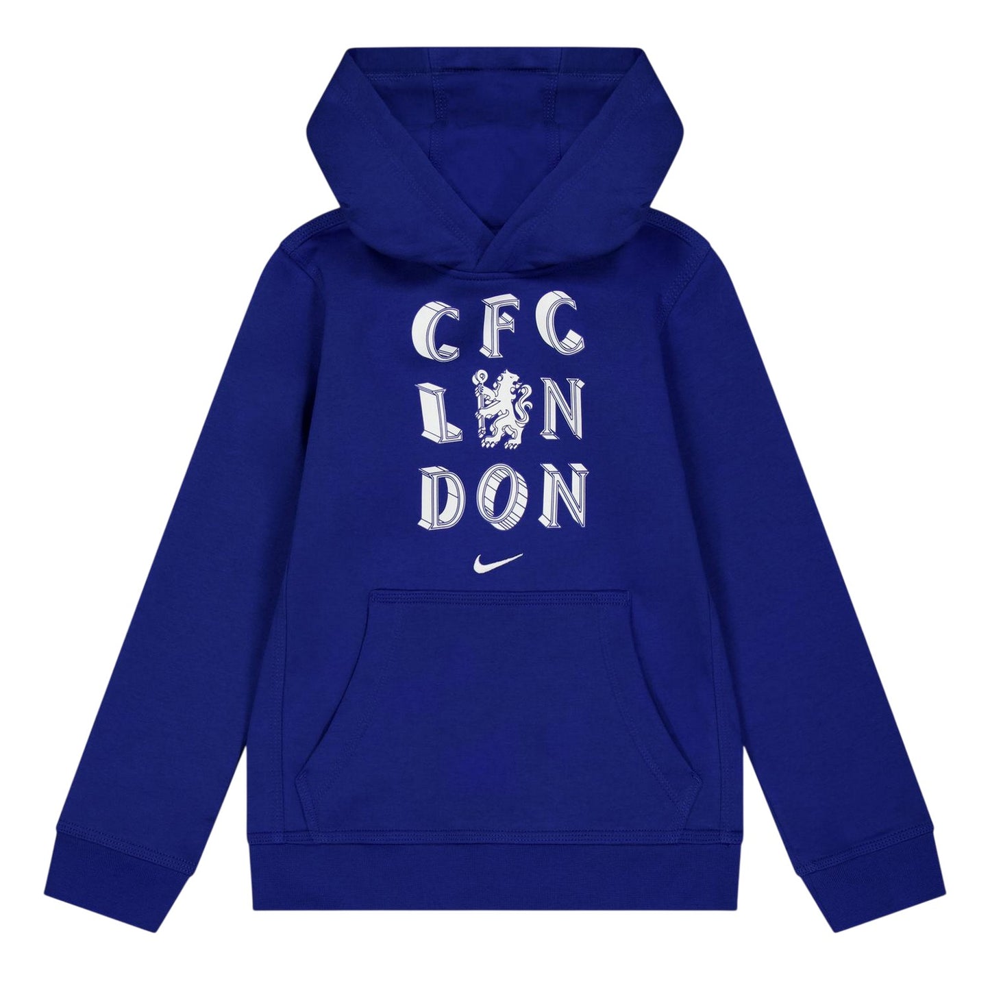 Blue-White - Front - Nike Childrens-Kids Club Chelsea FC Hoodie