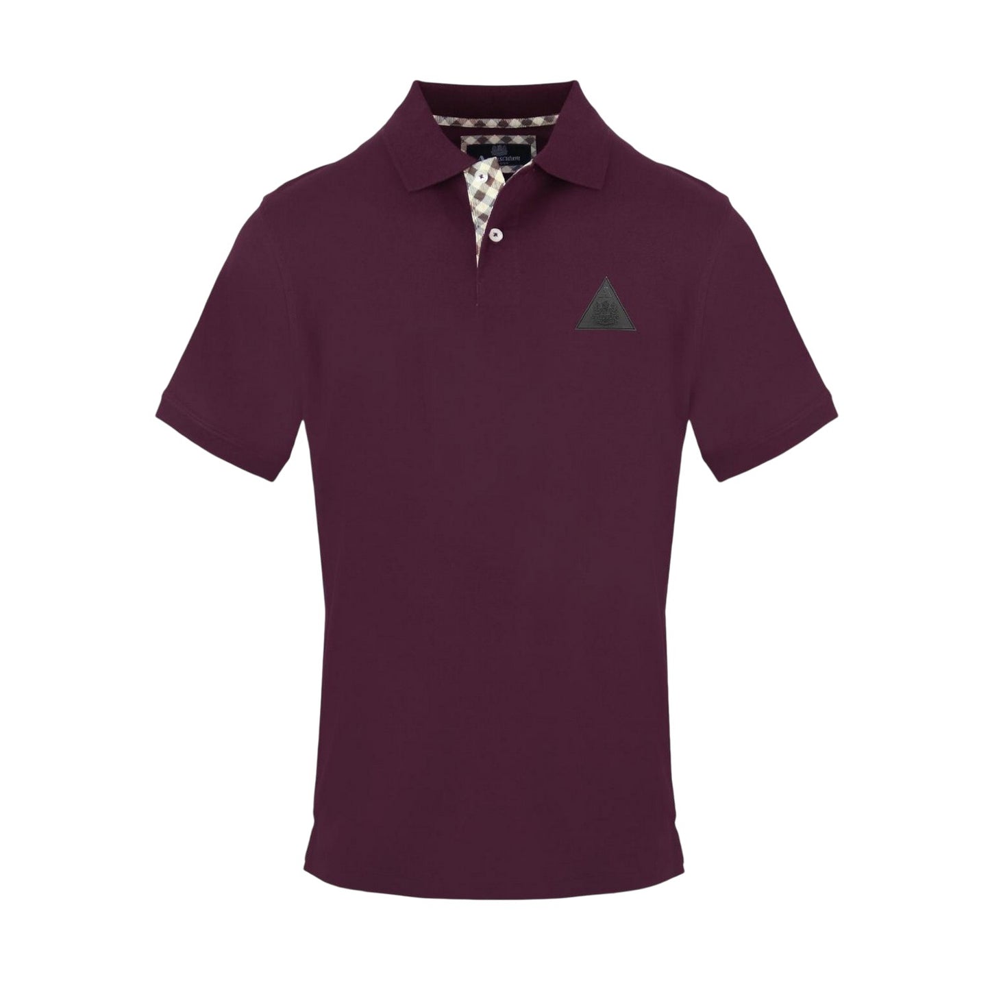 Red - Front - Aquascutum Mens Triangle Logo Polo Shirt