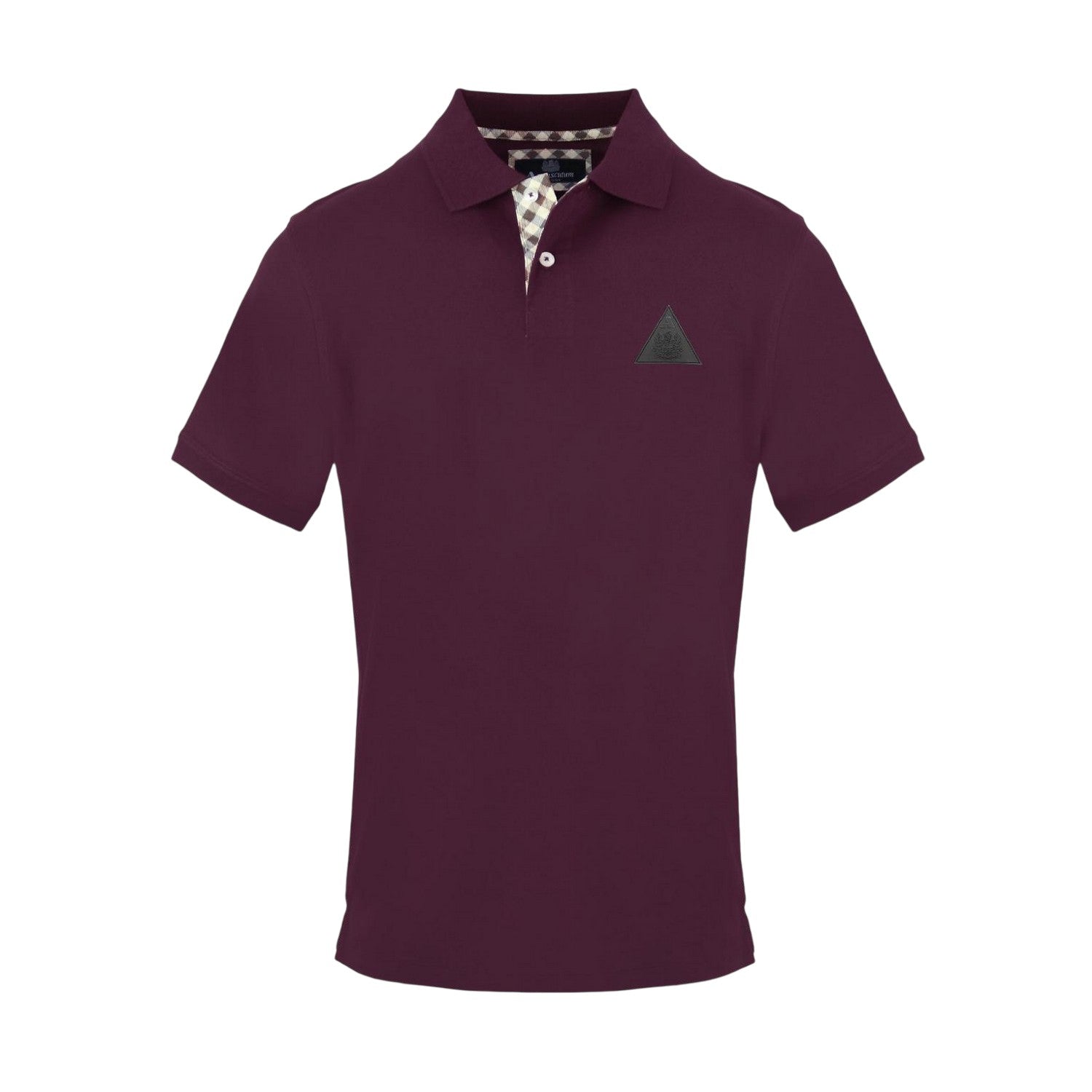 Red - Front - Aquascutum Mens Triangle Logo Polo Shirt