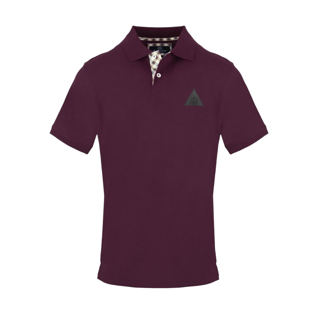 Red - Front - Aquascutum Mens Triangle Logo Polo Shirt