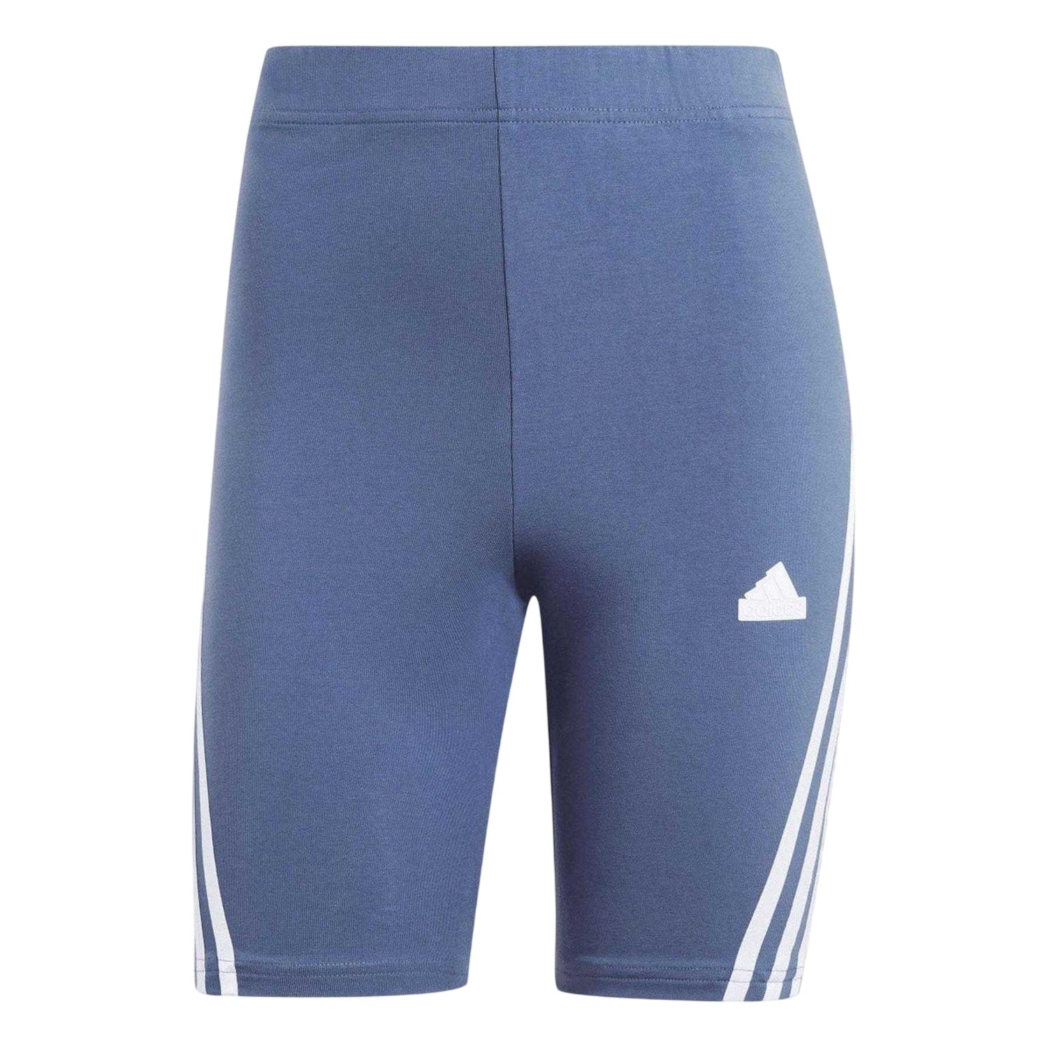 Blue - Front - Adidas Womens-Ladies 3 Stripes Logo Tight Shorts