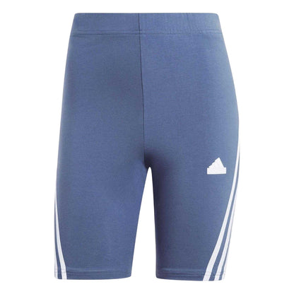 Blue - Front - Adidas Womens-Ladies 3 Stripes Logo Tight Shorts